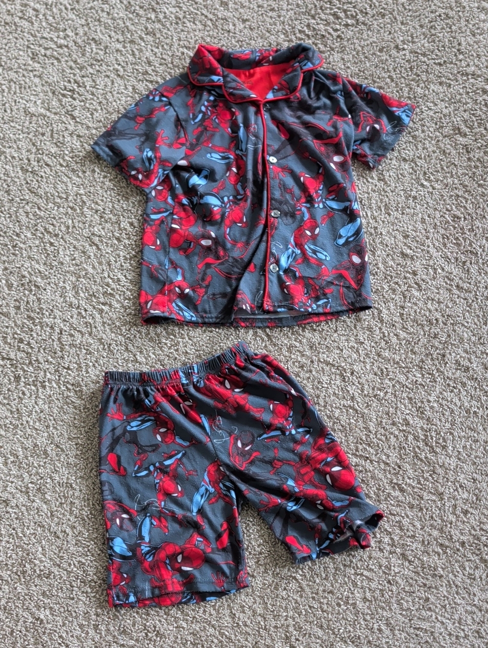 Spider-Man Boys Short Sleeve Pajama Set - Red & Blue Size S (6-7Years)